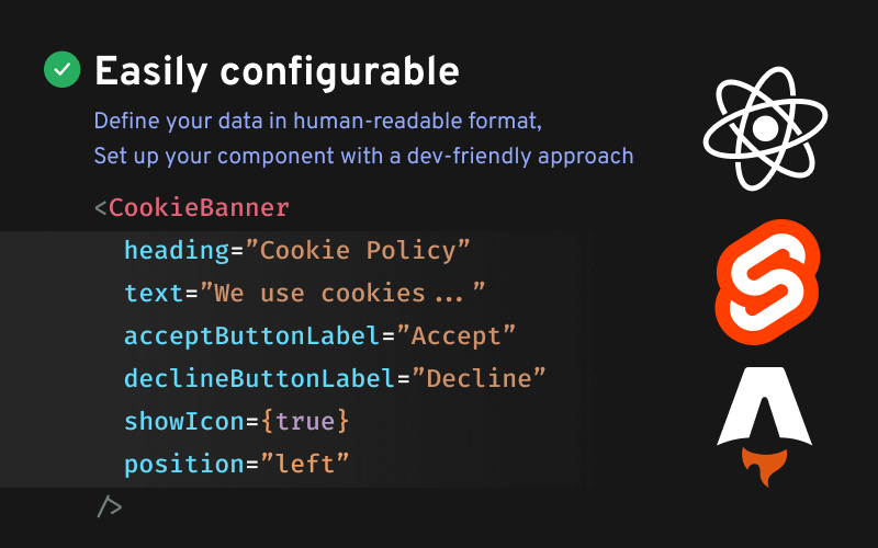 Configure the component easily
